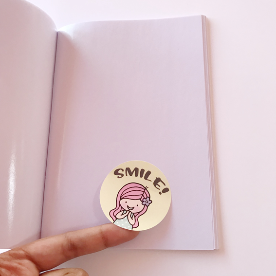 STICKER COLLECTING BOOKLET - HAPPY GIRLS ARE THE PRETTIEST - BLUE