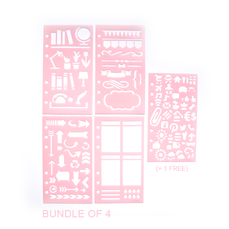 Personal size planner stencils - bundle of 4