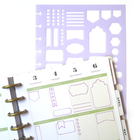 Personal size planner stencils - bundle of 6