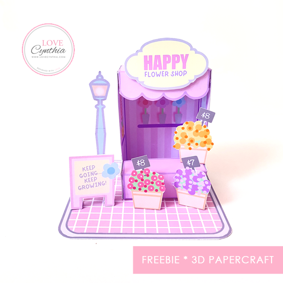 PAPERCRAFT : FLOWER SHOP ** FREEBIE