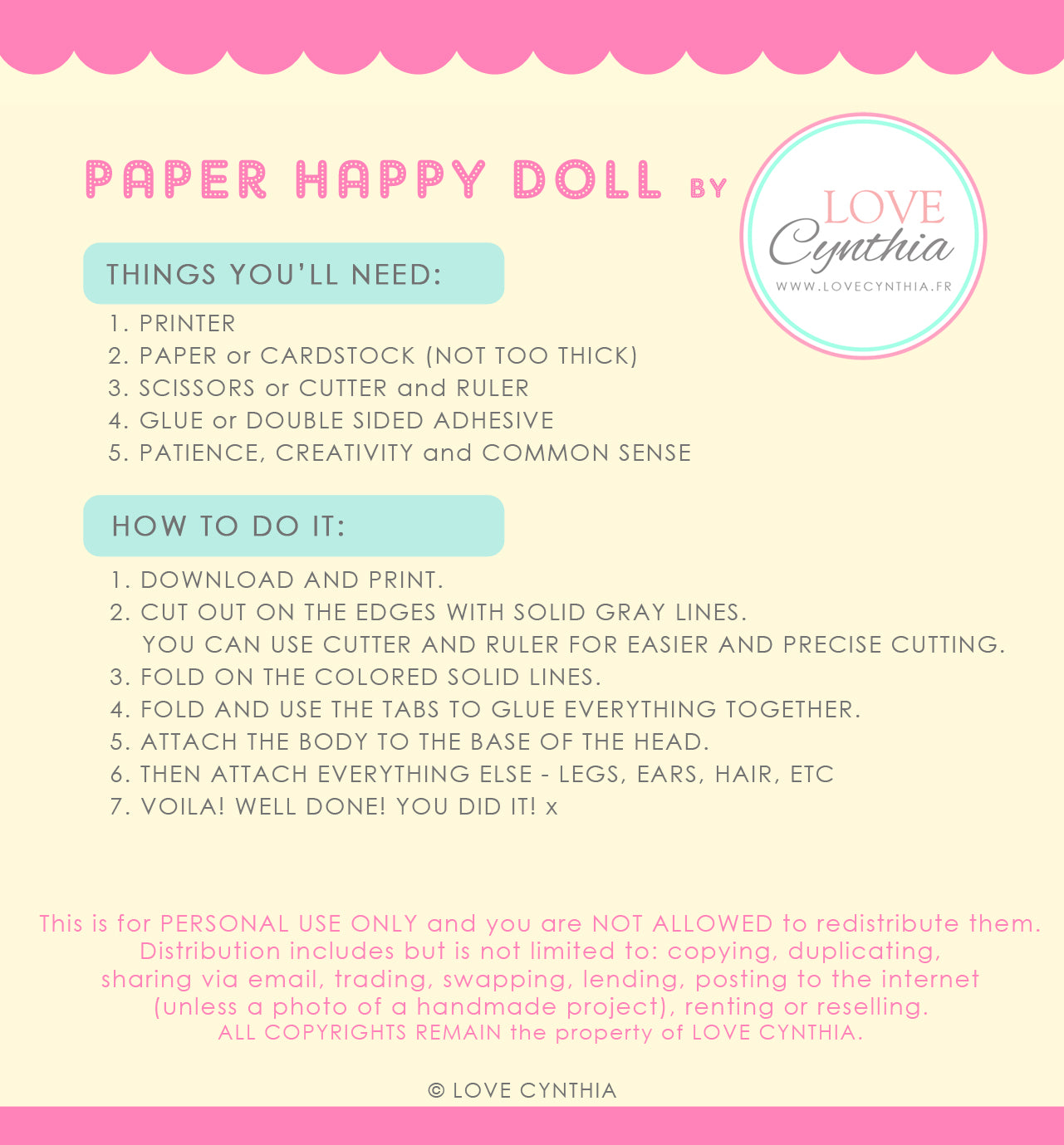 UNICORN MAGIC - Paper Happy Doll