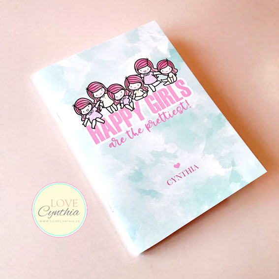 STICKER COLLECTING BOOKLET - HAPPY GIRLS ARE THE PRETTIEST - BLUE
