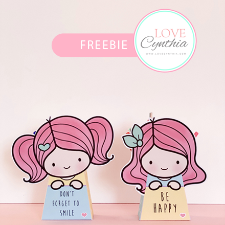 HAPPY GIRL PEN HOLDER ** FREEBIE