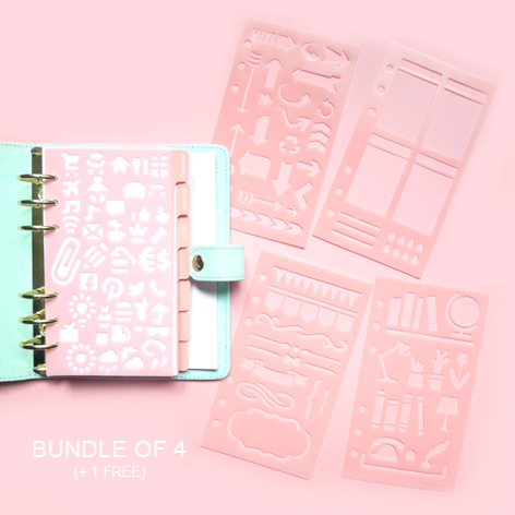 Personal Size Planner Stencils - BUNDLE OF 4