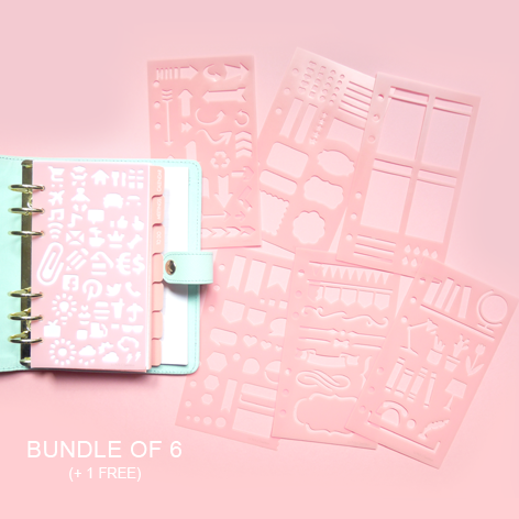 Personal Size Planner Stencils - BUNDLE OF 6
