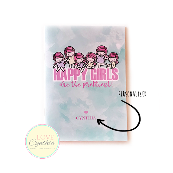 STICKER COLLECTING BOOKLET - HAPPY GIRLS ARE THE PRETTIEST - BLUE