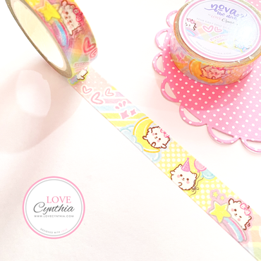 White and Gold Foil Scattered Dots Decorative Washi Tape 15mm x 10m 