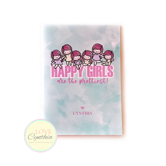 STICKER COLLECTING BOOKLET - HAPPY GIRLS ARE THE PRETTIEST - BLUE