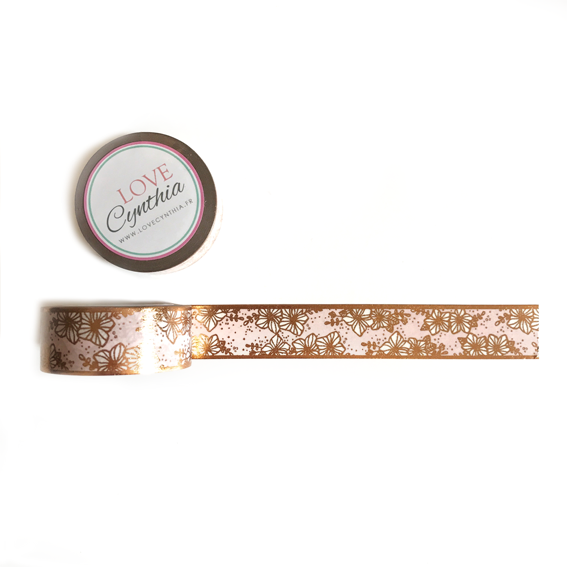 Floral Rose Gold Foil Washi Tape