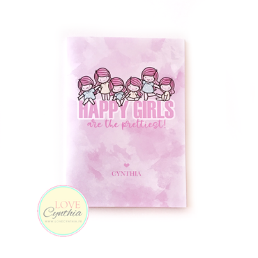 STICKER COLLECTING BOOKLET - HAPPY GIRLS ARE THE PRETTIEST - PINK